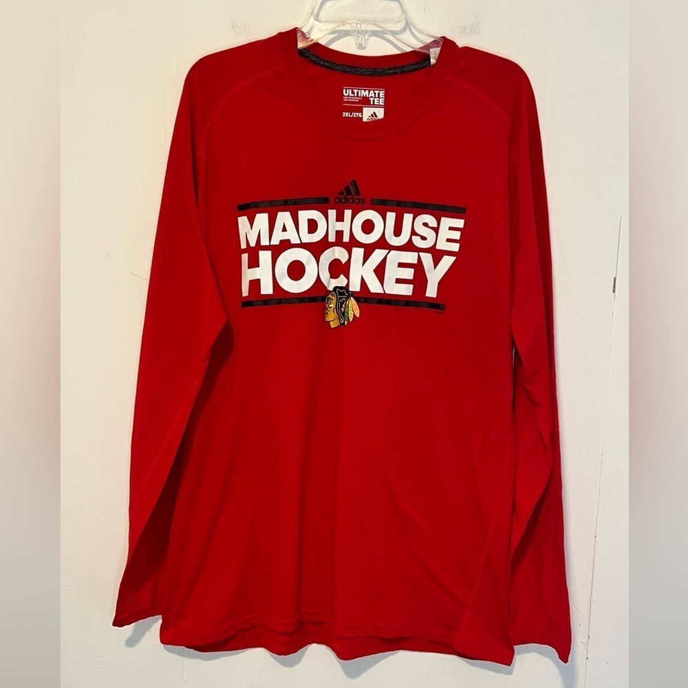 Adidas Long Sleeve Red Blackhawks Madhouse Hockey 072626